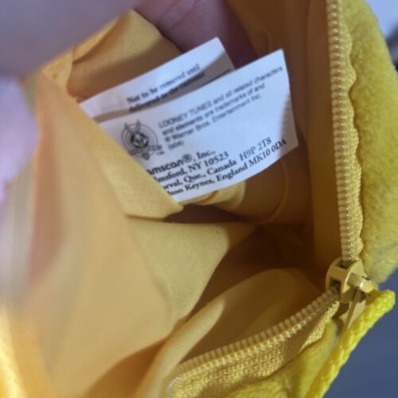 Retro Amscan Looney Tunes Tweety Bird Plush Head Purse Crossbody Bag With Flower - Picture 4 of 4